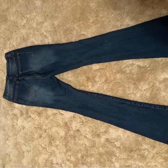 SHEIN Dark Blue Distressed Wide Leg Jeans - Picture 3 of 4